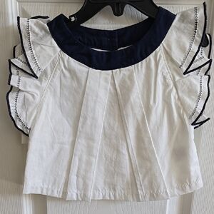 Janie and Jack White and Navy Blouse